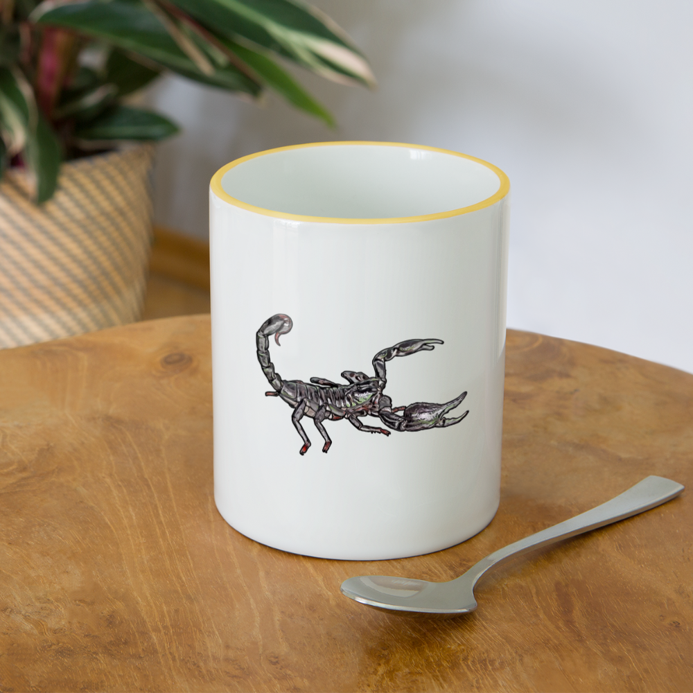 Tasse farbig Heterometrus silenus - Weiß/Gelb