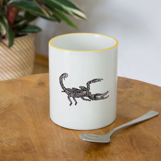 Tasse farbig Heterometrus silenus - Weiß/Gelb