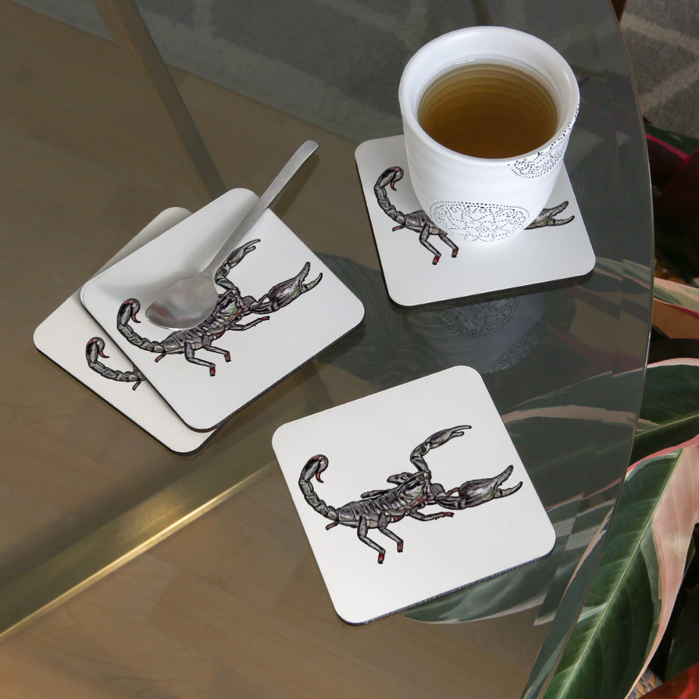 Untersetzer 4er-Set Heterometrus silenus - weiß