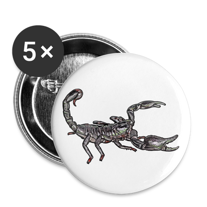 Buttons groß 56 mm (5er Pack) Heterometrus silenus - weiß