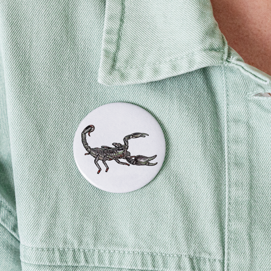 Buttons groß 56 mm (5er Pack) Heterometrus silenus - weiß