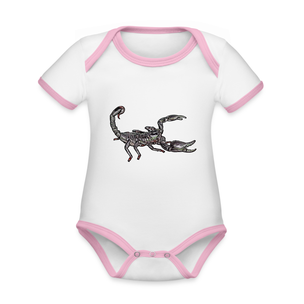 Baby Kontrastbody kurz Heterometrus silenus - Weiß/Rose