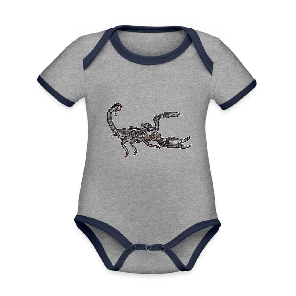 Baby Kontrastbody kurz Heterometrus silenus - Grau meliert/Navy