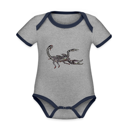 Baby Kontrastbody kurz Heterometrus silenus - Grau meliert/Navy
