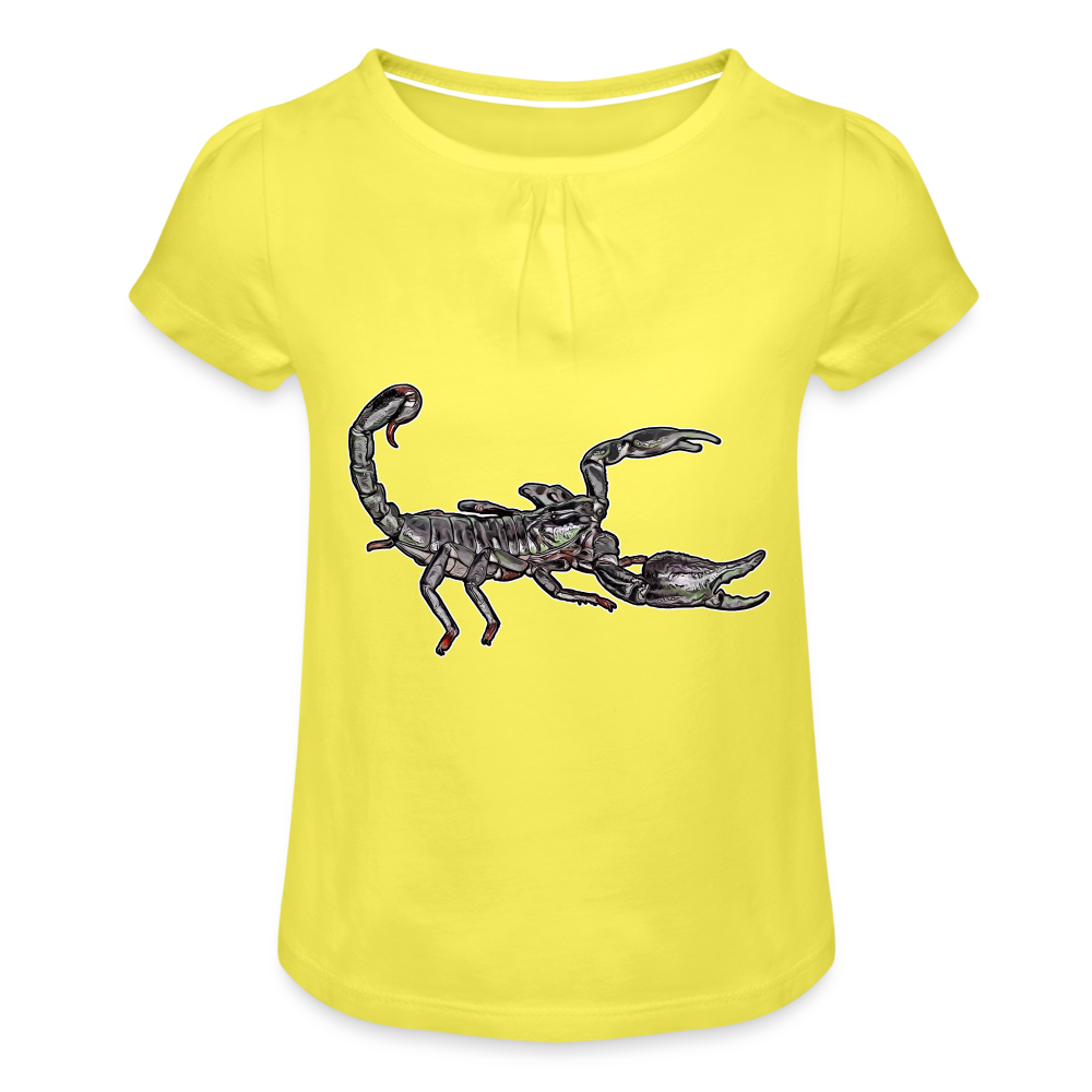 Mädchen-T-Shirt mit Raffungen Heterometrus silenus - Gelb