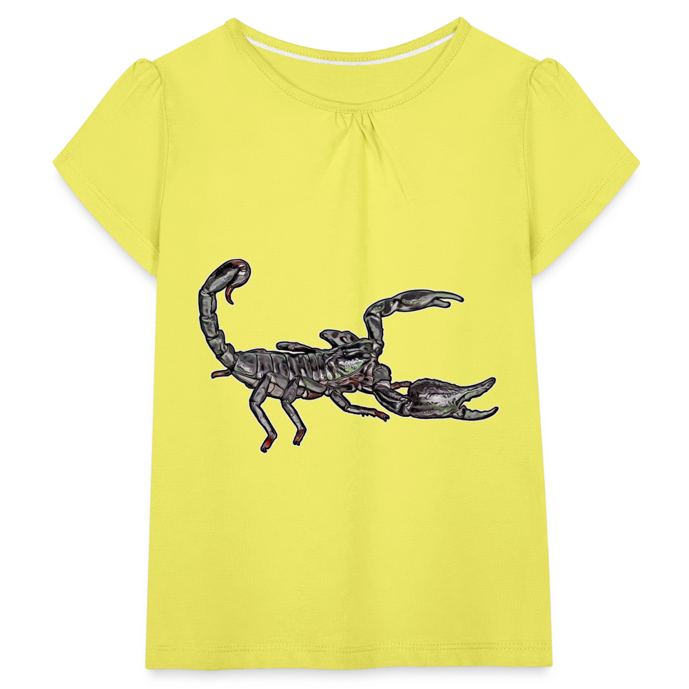 Mädchen-T-Shirt mit Raffungen Heterometrus silenus - Gelb