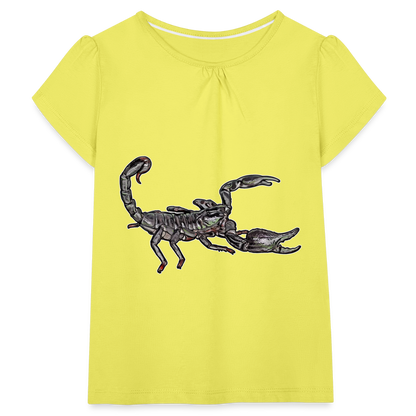 Mädchen-T-Shirt mit Raffungen Heterometrus silenus - Gelb