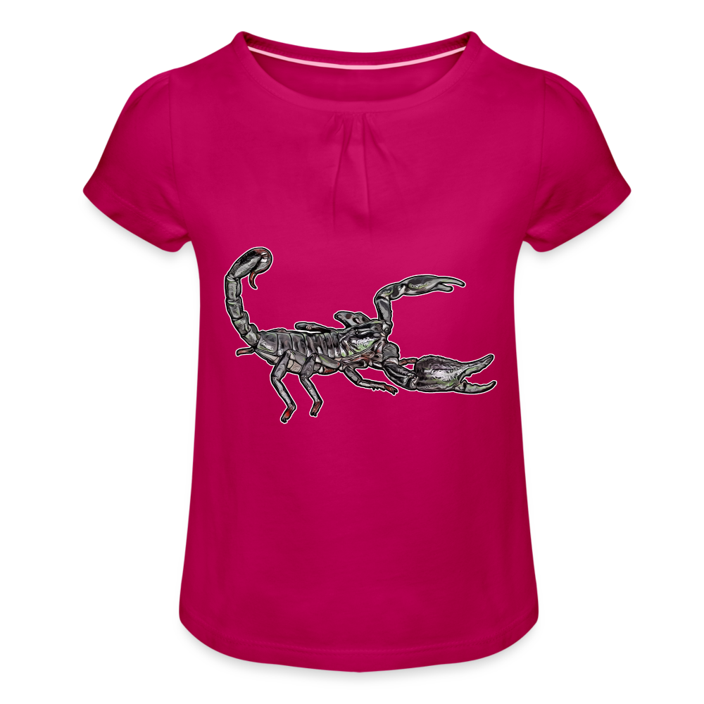 Mädchen-T-Shirt mit Raffungen Heterometrus silenus - Fuchsia