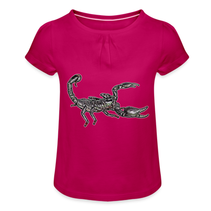 Mädchen-T-Shirt mit Raffungen Heterometrus silenus - Fuchsia