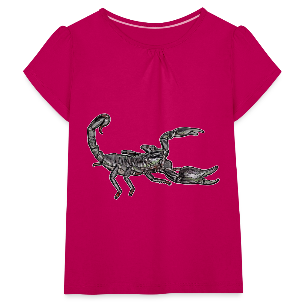 Mädchen-T-Shirt mit Raffungen Heterometrus silenus - Fuchsia
