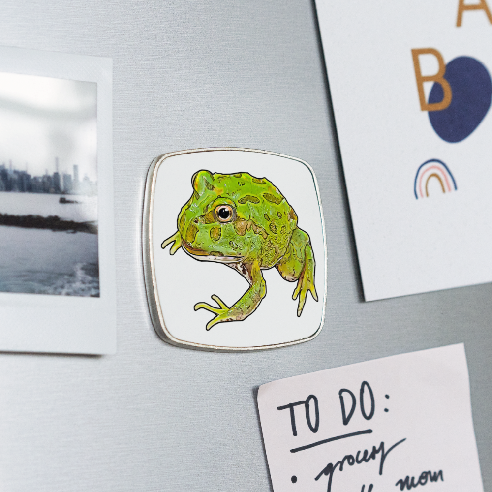 Kühlschrankmagnet eckig Ceratophrys cranwelli Peppermint Blue - weiß