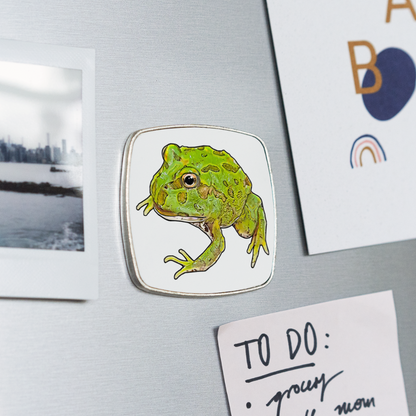 Kühlschrankmagnet eckig Ceratophrys cranwelli Peppermint Blue - weiß