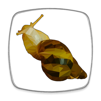 Kühlschrankmagnet eckig Achatina reticulata Low Poly - weiß