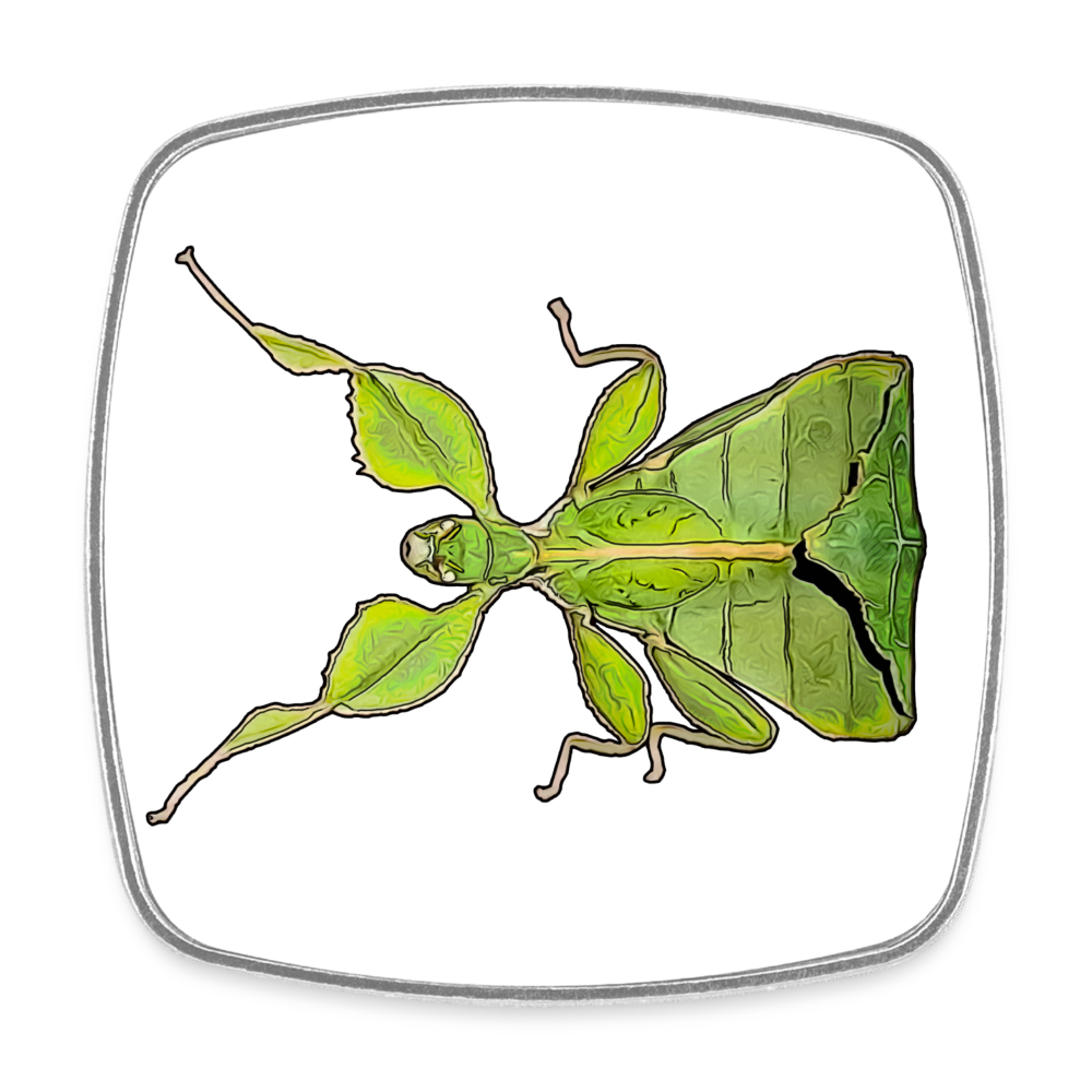 Kühlschrankmagnet eckig Phyllium philippinicum female - weiß