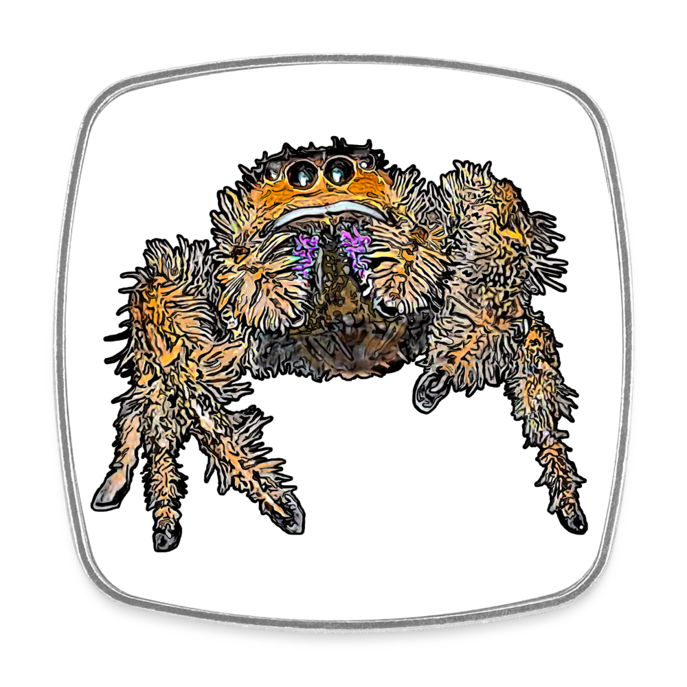 Kühlschrankmagnet eckig Phidippus regius Everglades female - weiß