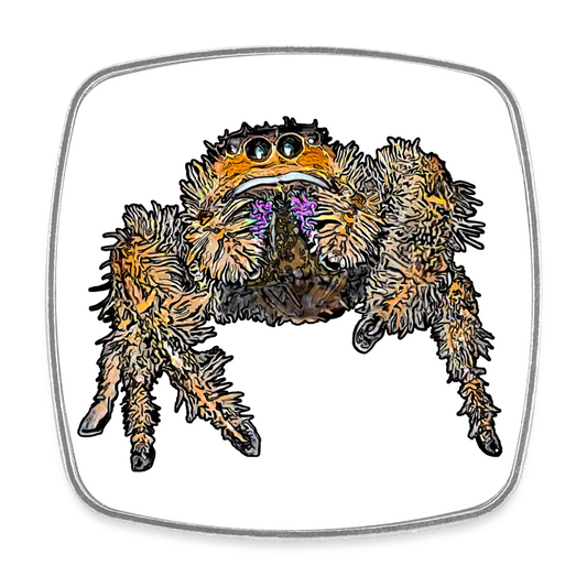 Kühlschrankmagnet eckig Phidippus regius Everglades female - weiß