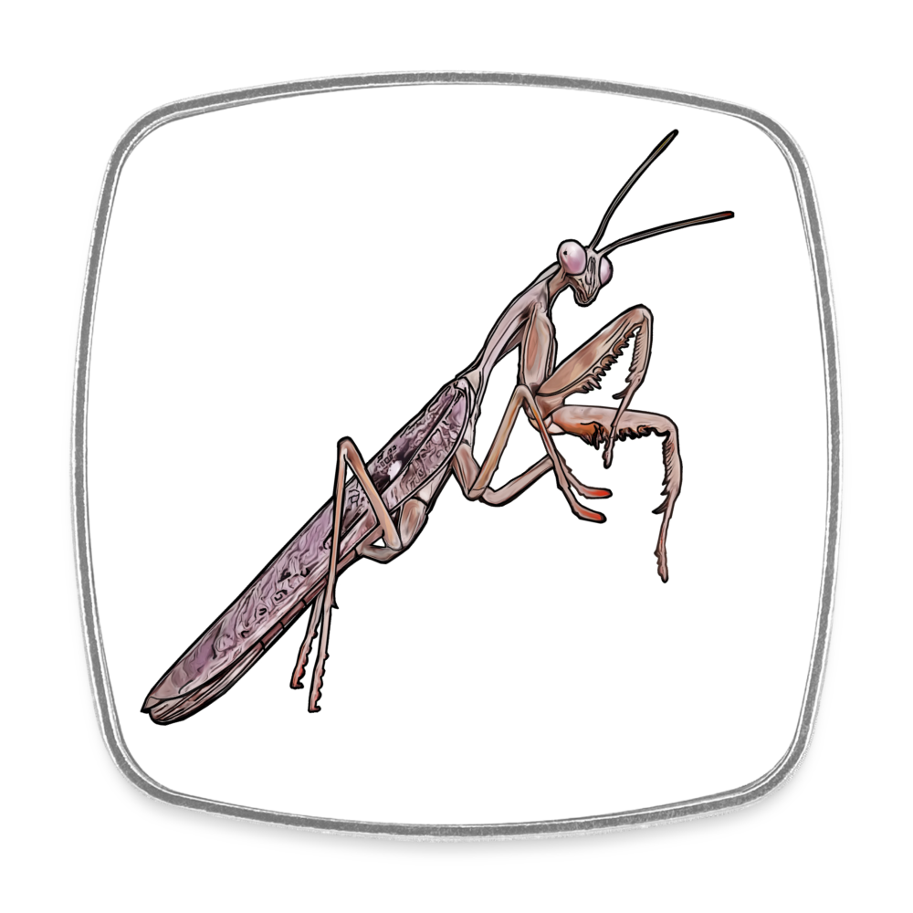 Kühlschrankmagnet eckig Rhombodera kirbyi male - weiß