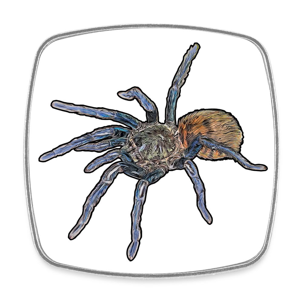 Kühlschrankmagnet eckig Chromatopelma cyaneopubescens - weiß