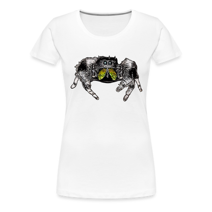 Frauen Basic T-Shirt Phidippus regius Rastafari male - weiß