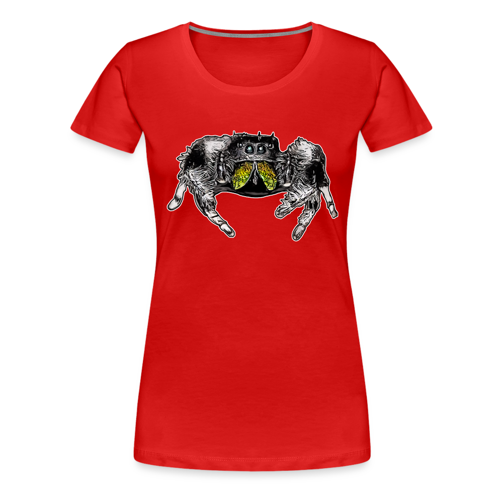 Frauen Basic T-Shirt Phidippus regius Rastafari male - Rot