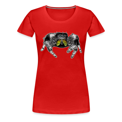 Frauen Basic T-Shirt Phidippus regius Rastafari male - Rot