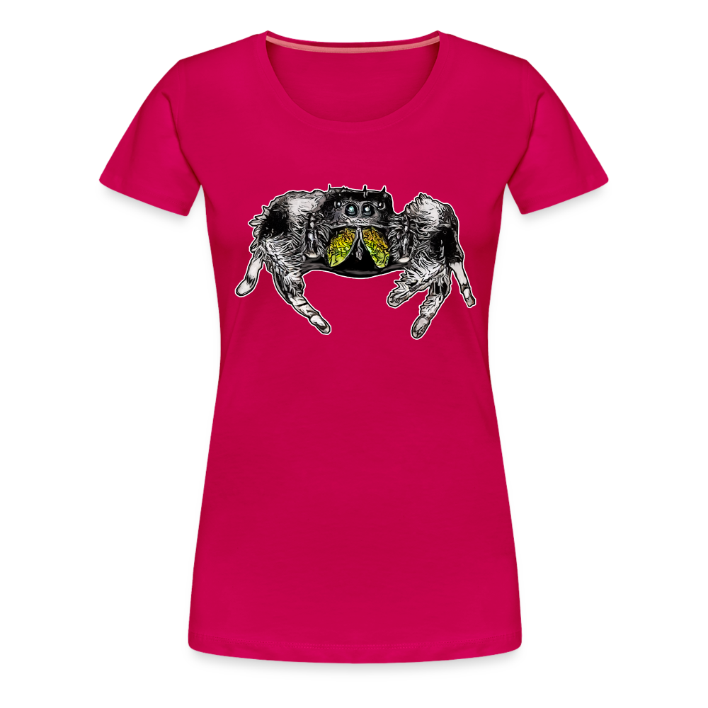 Frauen Basic T-Shirt Phidippus regius Rastafari male - dunkles Pink