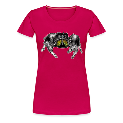 Frauen Basic T-Shirt Phidippus regius Rastafari male - dunkles Pink