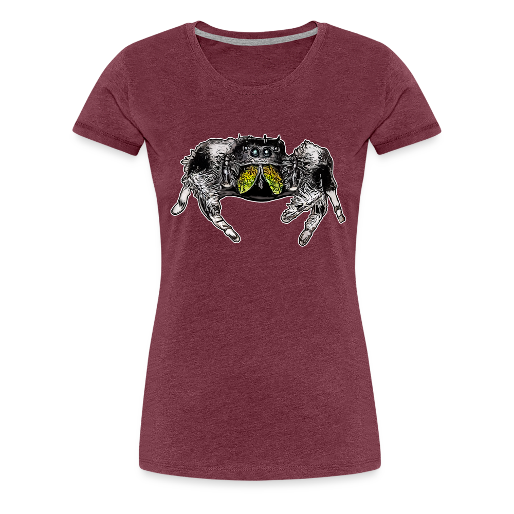 Frauen Basic T-Shirt Phidippus regius Rastafari male - Bordeauxrot meliert