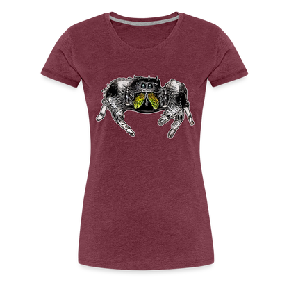 Frauen Basic T-Shirt Phidippus regius Rastafari male - Bordeauxrot meliert