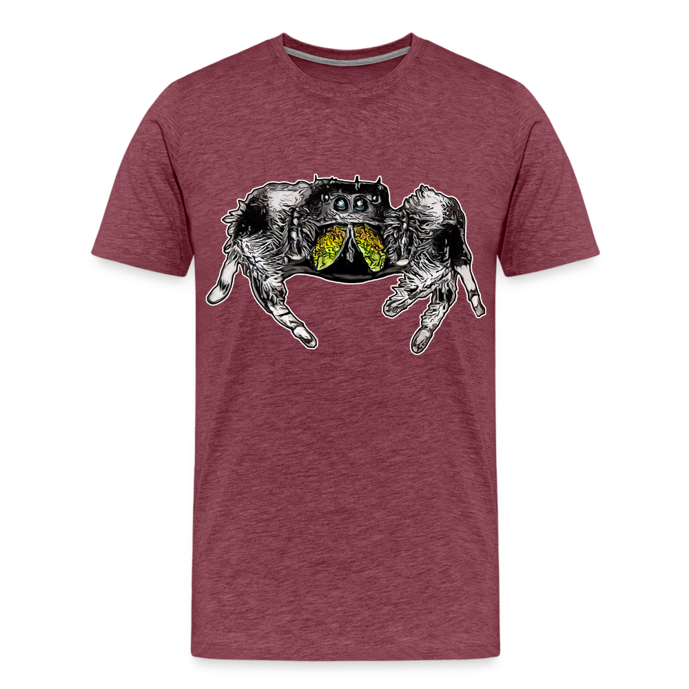 Männer Basic T-Shirt Phidippus regius Rastafari male - Bordeauxrot meliert