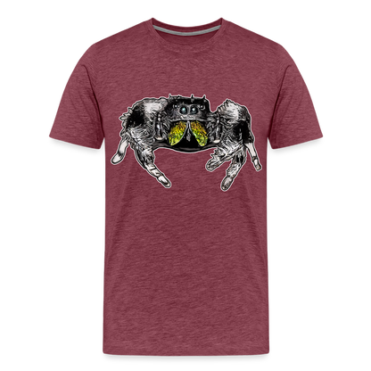 Männer Basic T-Shirt Phidippus regius Rastafari male - Bordeauxrot meliert