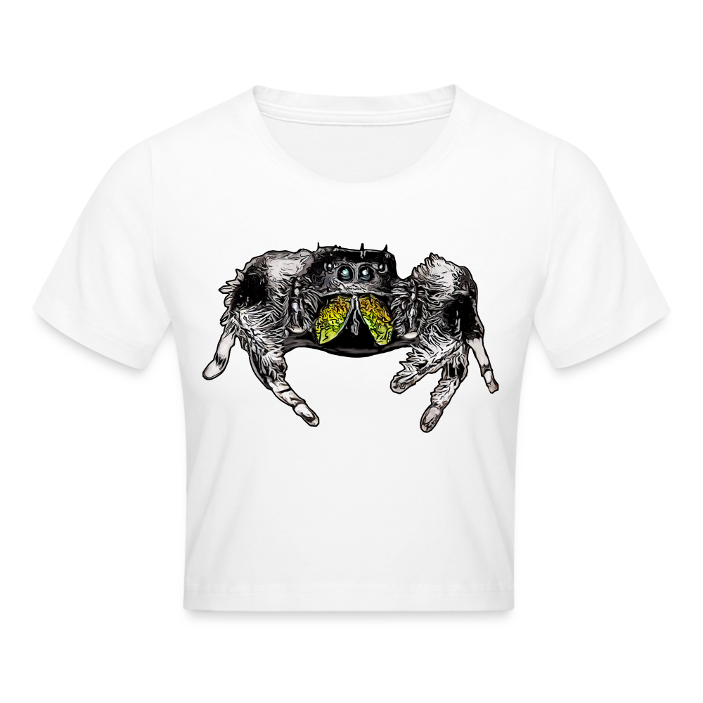 Crop T-Shirt Phidippus regius Rastafari male - weiß