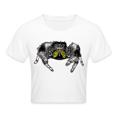 Crop T-Shirt Phidippus regius Rastafari male - weiß