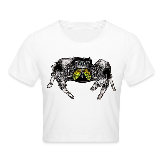 Crop T-Shirt Phidippus regius Rastafari male - weiß