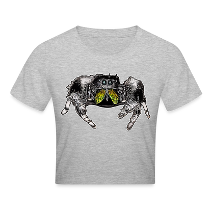 Crop T-Shirt Phidippus regius Rastafari male - Grau meliert