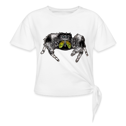 Frauen Knotenshirt Phidippus regius Rastafari male - weiß