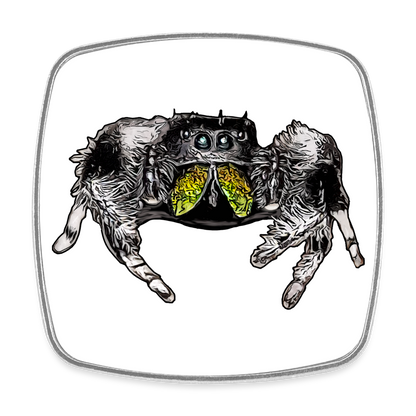 Kühlschrankmagnet eckig Phidippus regius Rastafari male - weiß