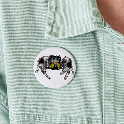 Buttons groß 56 mm (5er Pack) Phidippus regius Rastafari male - weiß