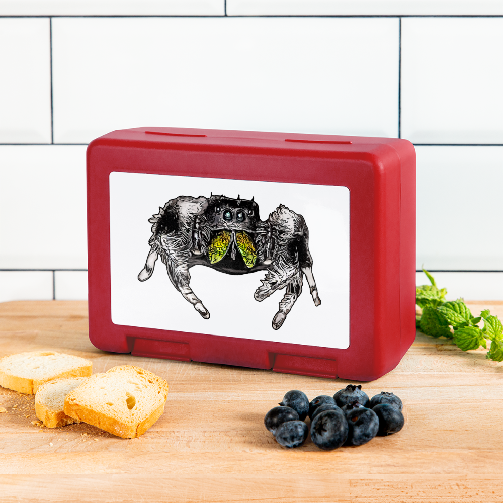Lunchbox Phidippus regius Rastafari male - Rot