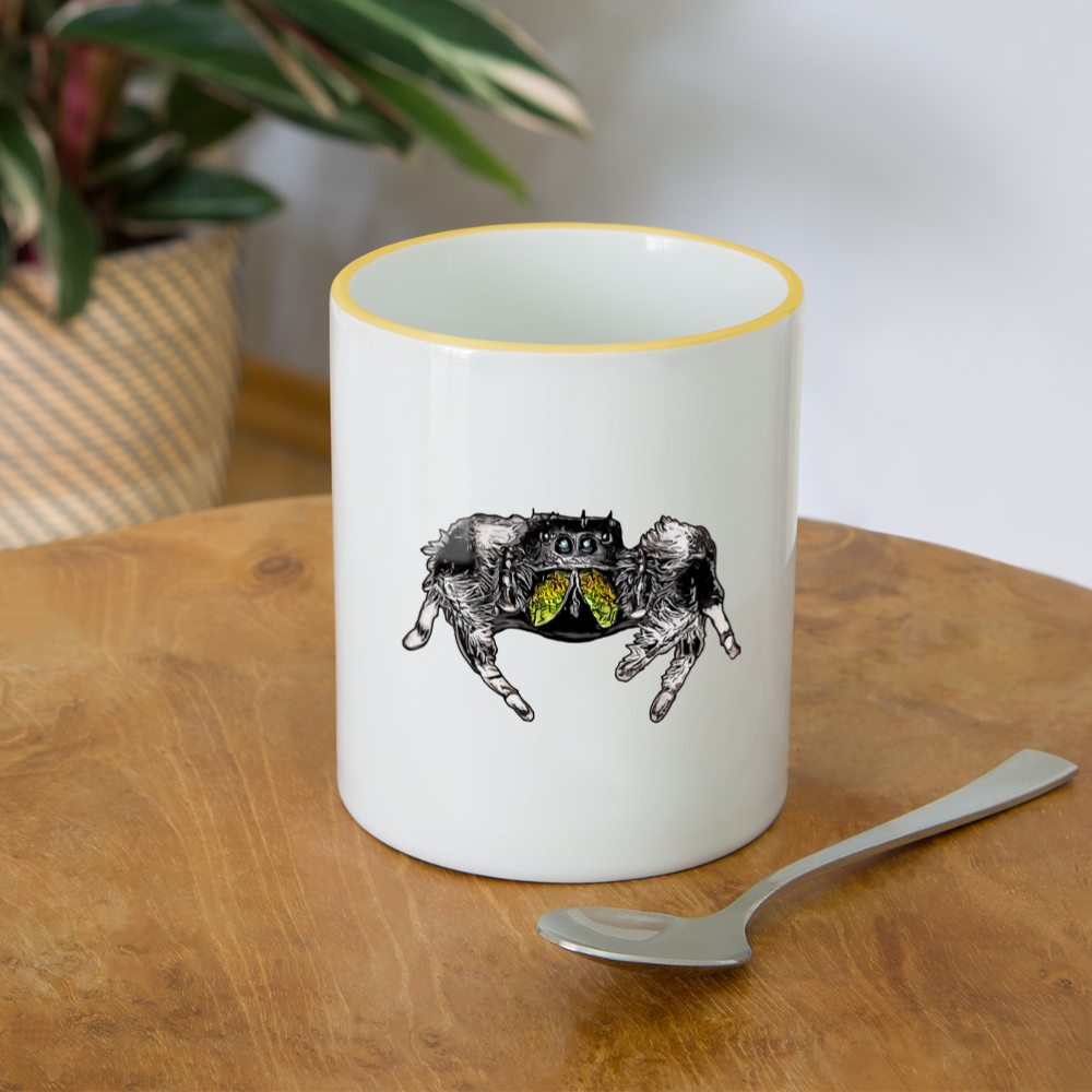 Tasse farbig Phidippus regius Rastafari male - Weiß/Gelb