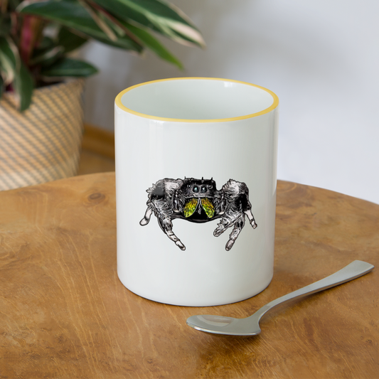 Tasse farbig Phidippus regius Rastafari male - Weiß/Gelb