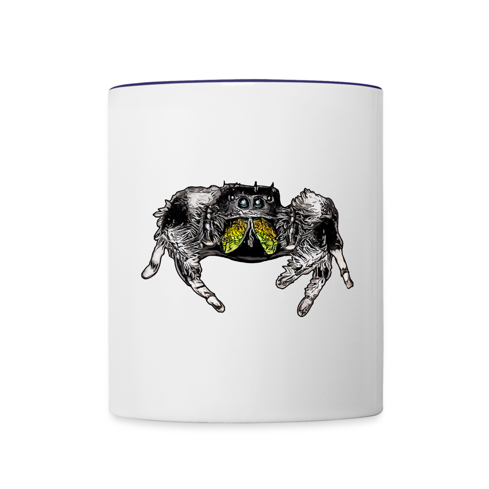 Tasse farbig Phidippus regius Rastafari male - Weiß/Kobaltblau