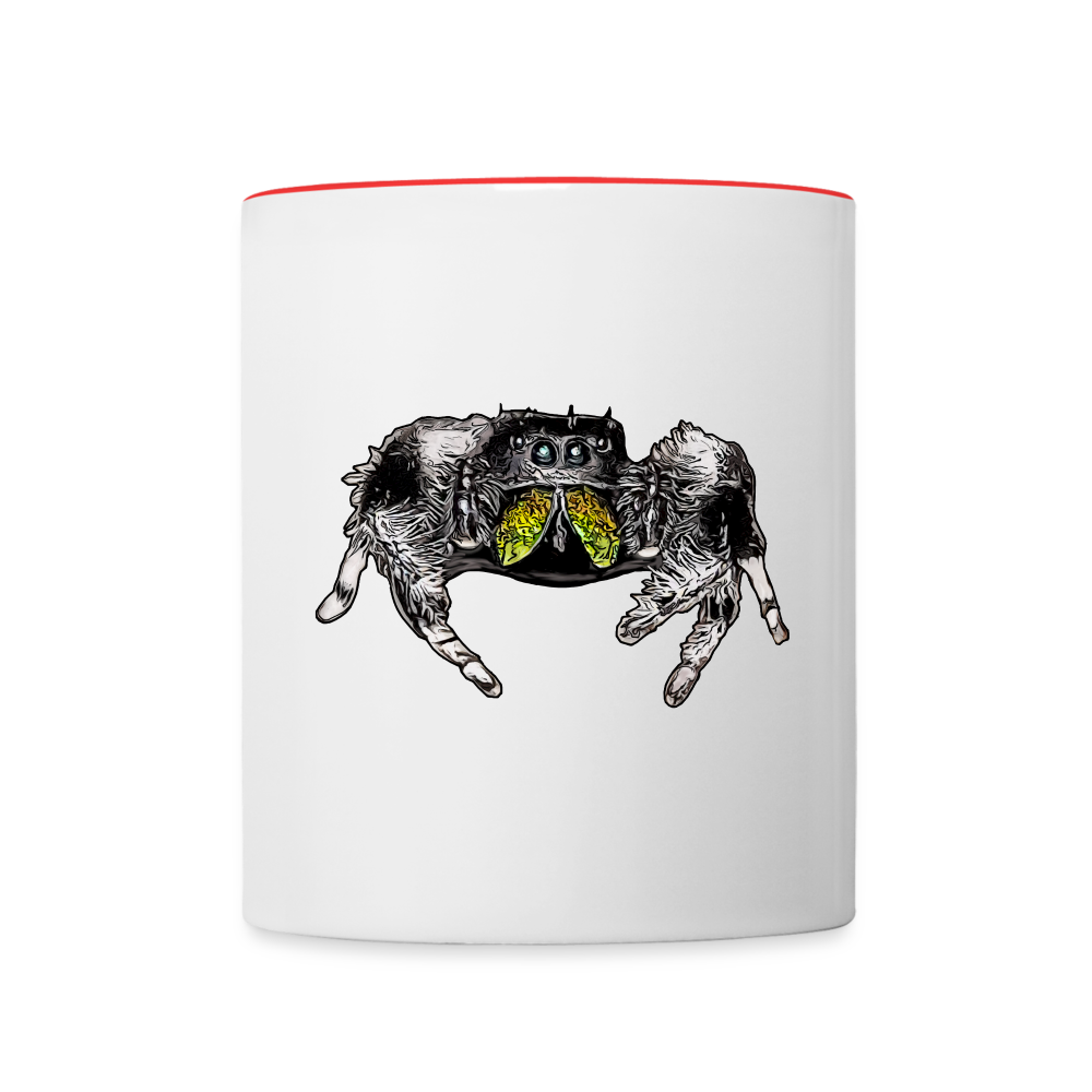 Tasse farbig Phidippus regius Rastafari male - Weiß/Rot
