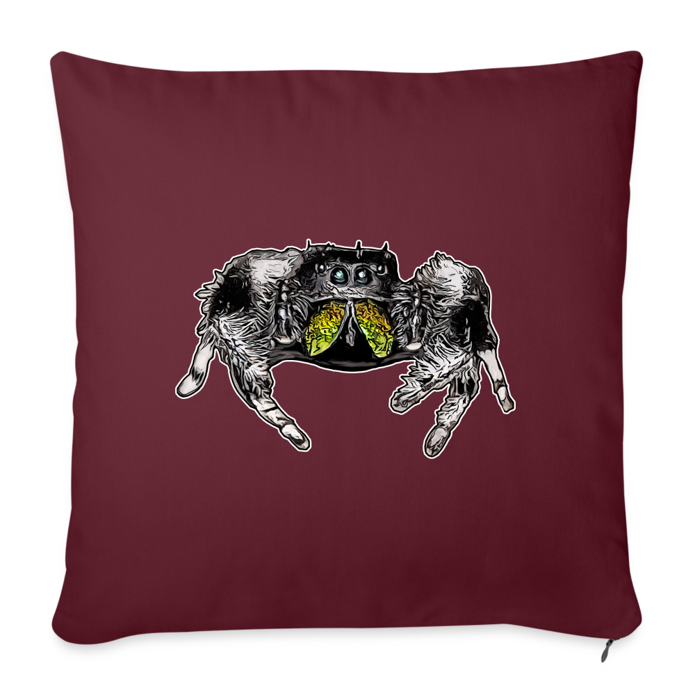 Sofakissen mit Füllung 44 x 44 cm Phidippus regius Rastafari male - Burgunderrot