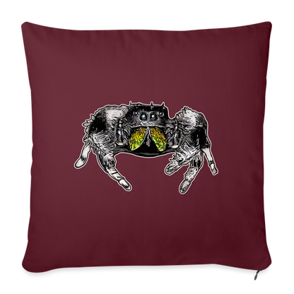 Sofakissen mit Füllung 44 x 44 cm Phidippus regius Rastafari male - Burgunderrot