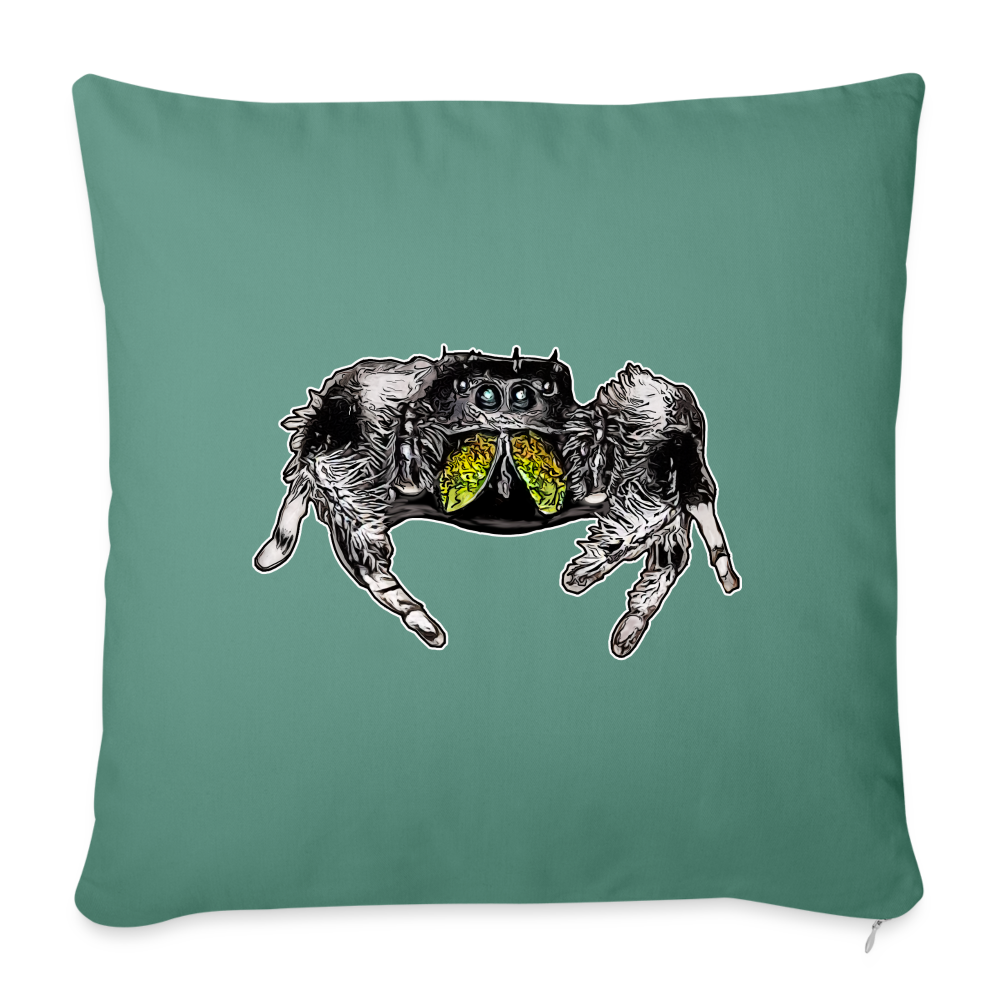 Sofakissen mit Füllung 44 x 44 cm Phidippus regius Rastafari male - Tanngrün