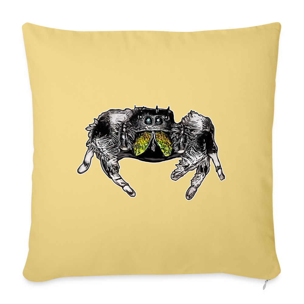 Sofakissen mit Füllung 44 x 44 cm Phidippus regius Rastafari male - Hellgelb