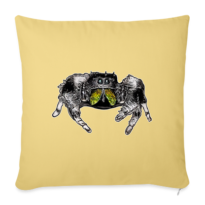 Sofakissen mit Füllung 44 x 44 cm Phidippus regius Rastafari male - Hellgelb