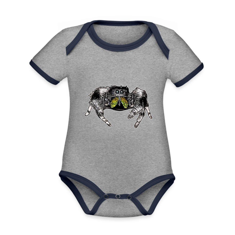 Baby Kontrastbody kurz Phidippus regius Rastafari male - Grau meliert/Navy