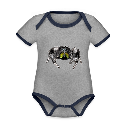 Baby Kontrastbody kurz Phidippus regius Rastafari male - Grau meliert/Navy